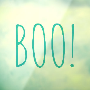 Autocollant Pour Fenêtre Boo turquoise éffrayant typographie drôle mignon H