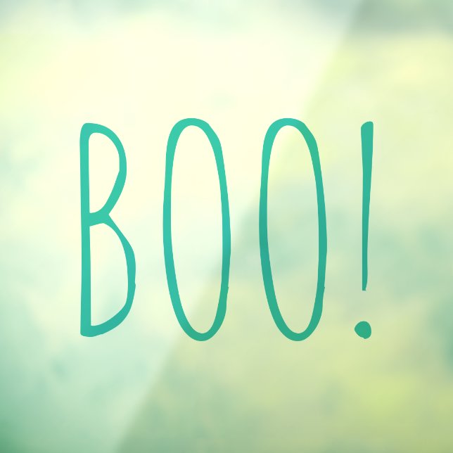 Autocollant Pour Fenêtre Boo turquoise éffrayant typographie drôle mignon H (Feuille 3)