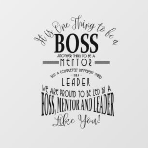 Autocollant Pour Fenêtre Boss MERCI BOSS "génial patron Plaque