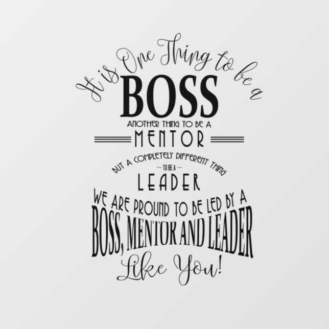 Autocollant Pour Fenêtre Boss MERCI BOSS "génial patron Plaque (Feuille)