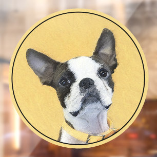 Autocollant Pour Fenêtre Boston Terrier Peinture - Cute Original Chien Art