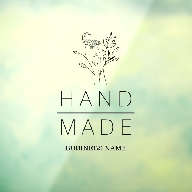 Autocollant Pour Fenêtre Botanical Simple Minimalist Handmade Business (Feuille 3)