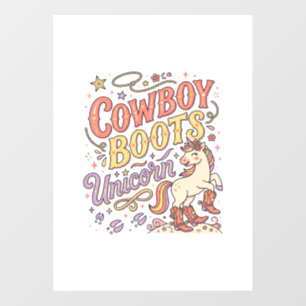 Autocollant Pour Fenêtre Bottes de cowboy licorne Licorne Fantaisiste Zazzl