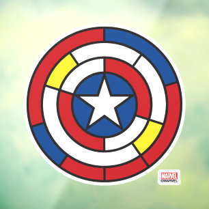 Autocollant Pour Fenêtre Bouclier abstrait de Captain America De Stijl
