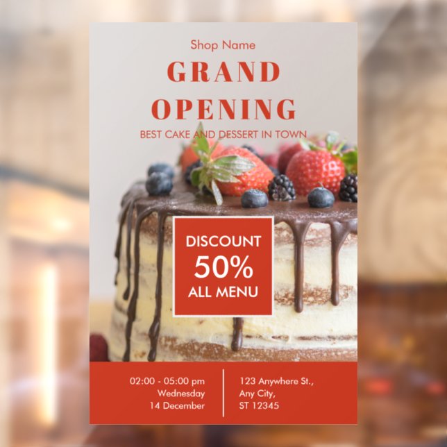 Autocollant Pour Fenêtre Boulangerie de gâteaux Petite entreprise Grande ou (Feuille 2)