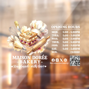 Autocollant Pour Fenêtre Boulangerie Pâtissier Boulangerie Traiteur Heures