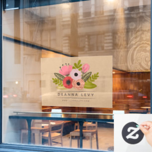 Autocollant Pour Fenêtre Bouquet floral Fenêtre promotionnelle d'entreprise