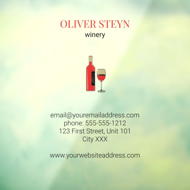 Autocollant Pour Fenêtre Bouteille de vin et verre blanc (Feuille 3)