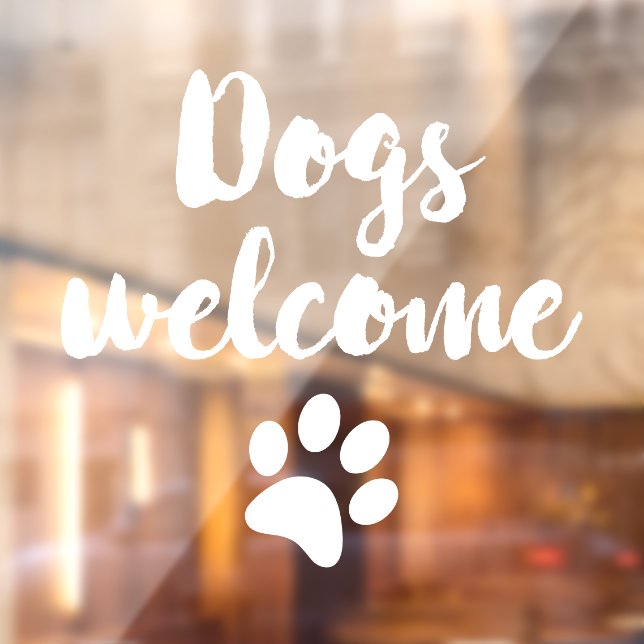 Autocollant Pour Fenêtre Boutique de bienvenue pour chiens (Feuille 2)