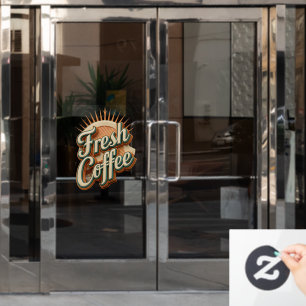 Autocollant Pour Fenêtre Boutique de Donuts au Café Frais 