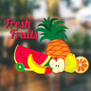 Autocollant Pour Fenêtre Boutique de fruits frais personnalisables