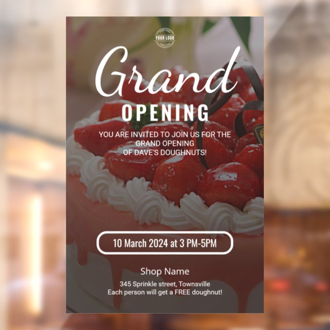 Autocollant Pour Fenêtre Boutique de pâtisserie Commerce Grand Ouverture (Feuille 2)