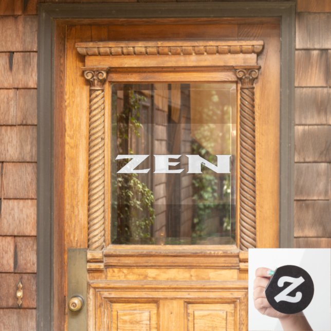 Autocollant Pour Fenêtre Bouton avant à fermeture à verrière blanc zen (Porte d'accueil)