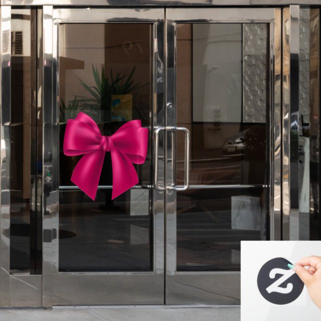 Autocollant Pour Fenêtre Bow rose Extra Grande Clin de fenêtre (Porte de bureau)