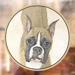 Autocollant Pour Fenêtre Boxer Peinture - Cute Original Chien Art