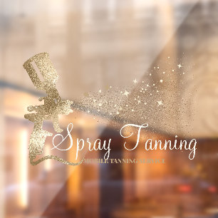 Autocollant Pour Fenêtre Bronzage en spray mobile pailleté or scintillant