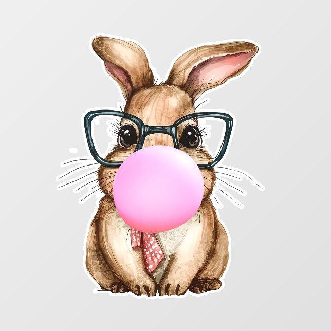 Autocollant Pour Fenêtre Bubblegum Bunny (Feuille)