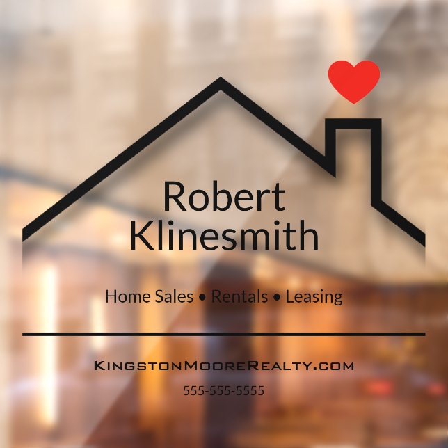 Autocollant Pour Fenêtre Bureau immobilier personnalisé (Feuille 2)