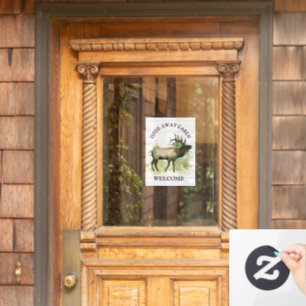 Autocollant Pour Fenêtre Cabine en bois de wapiti rustique STR de montagne 