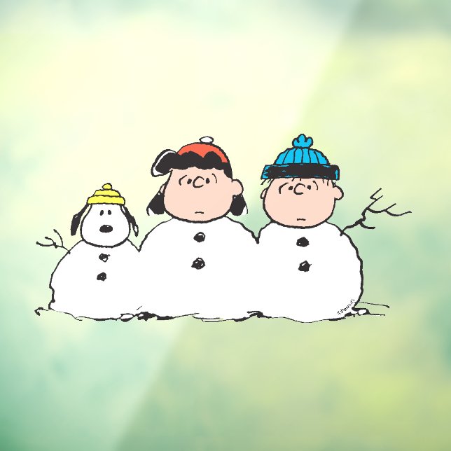 Autocollant Pour Fenêtre cacahuètes | 3 Personne Snowman (Feuille 3)