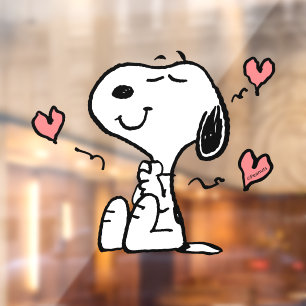 Autocollant Pour Fenêtre cacahuètes Coeurs de snoopy