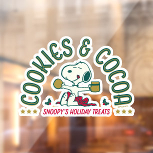 Autocollant Pour Fenêtre cacahuètes Cookies et cacao Snoopy