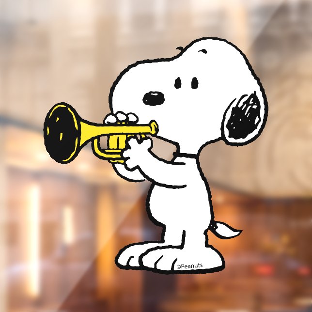 Autocollant Pour Fenêtre cacahuètes | Joueur de trompette Snoopy (Feuille 2)