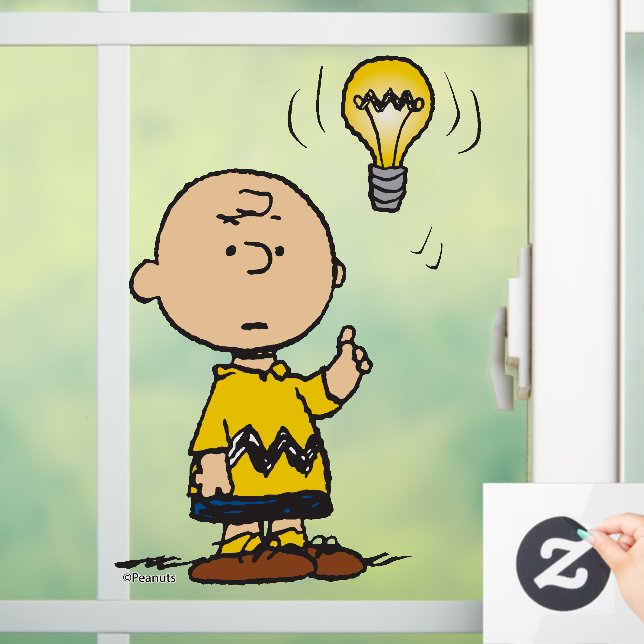 Autocollant Pour Fenêtre cacahuètes | L'idée de l'ampoule de Charlie Brown (Maison)