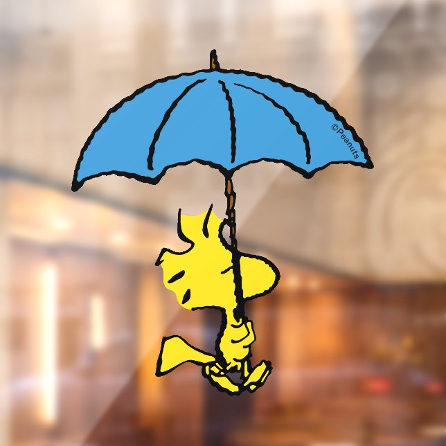Autocollant Pour Fenêtre cacahuètes | Parapluie bleu Woodstock (Feuille 2)