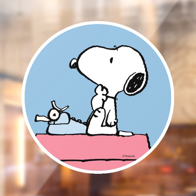 Autocollant Pour Fenêtre cacahuètes | Snoopy à la machine à écrire (Feuille 2)