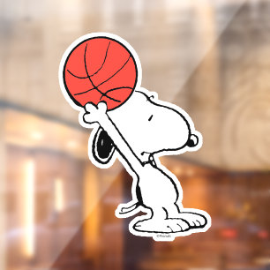 Autocollant Pour Fenêtre cacahuètes   Snoopy Basketball Hoop Shot