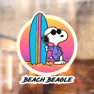 Autocollant Pour Fenêtre cacahuètes   Snoopy Beach Beagle