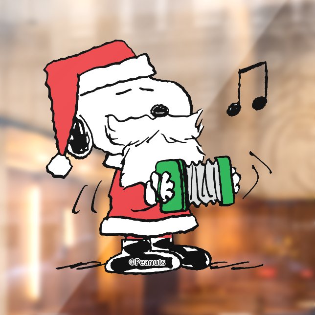 Autocollant Pour Fenêtre cacahuètes | Snoopy Santa Claus Accordian (Feuille 2)