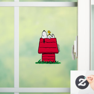 Autocollant Pour Fenêtre cacahuètes Snoopy & Woodstock Doghouse