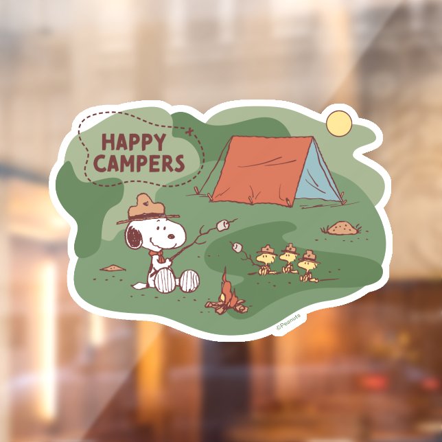 Autocollant Pour Fenêtre cacahuètes | Snoopy & Woodstock Happy Campers (Feuille 2)