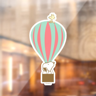 Autocollant Pour Fenêtre cacahuètes   Snoopy & Woodstock Hot Air Balloon