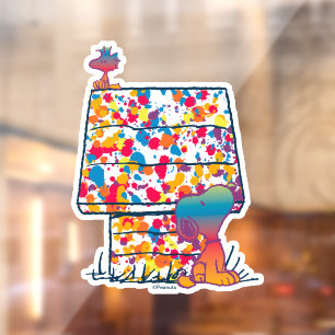 Autocollant Pour Fenêtre cacahuètes   Snoopy & Woodstock Rainbow Paint
