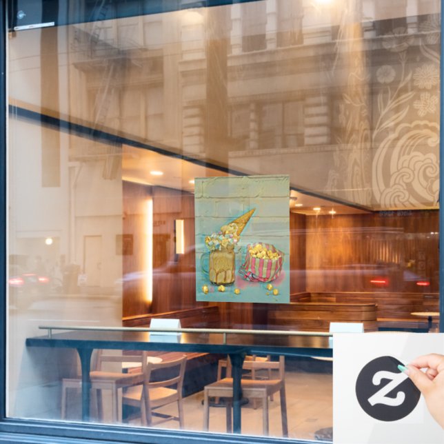 Autocollant Pour Fenêtre Cadeau amoureux de crème glacée (Fenêtre de café)