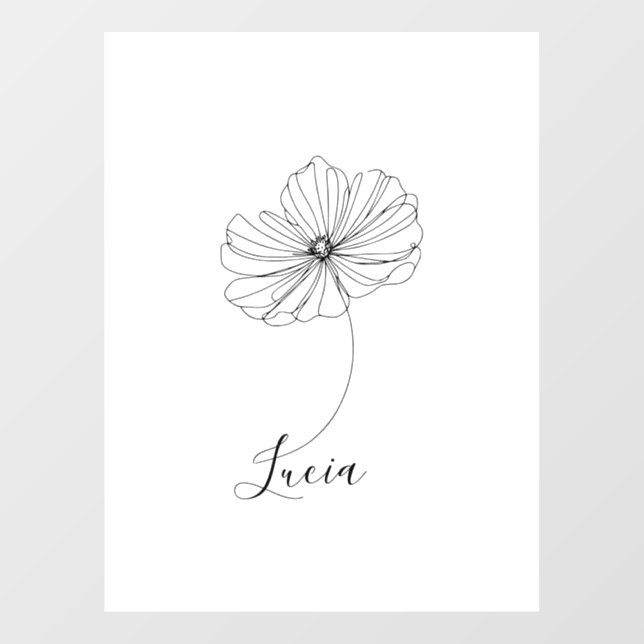 Autocollant Pour Fenêtre Cadeau personnalisé Octobre Cosmos Fleur de naissa (Feuille)