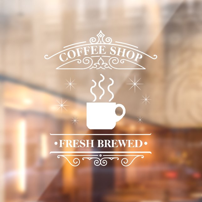 Autocollant Pour Fenêtre Cadres de défilement de la cafétéria Blanc ID875 (Feuille 2)