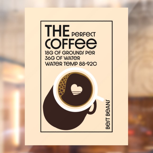 Autocollant Pour Fenêtre Café Barista (Feuille 2)