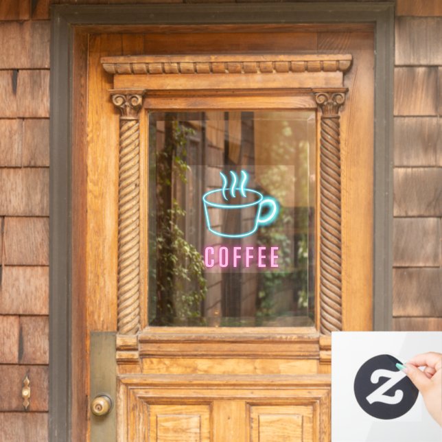 Autocollant Pour Fenêtre Café Business Neon (Porte d'accueil)