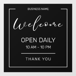 Autocollant Pour Fenêtre Café de magasin ouvert aux heures d'ouverture mode