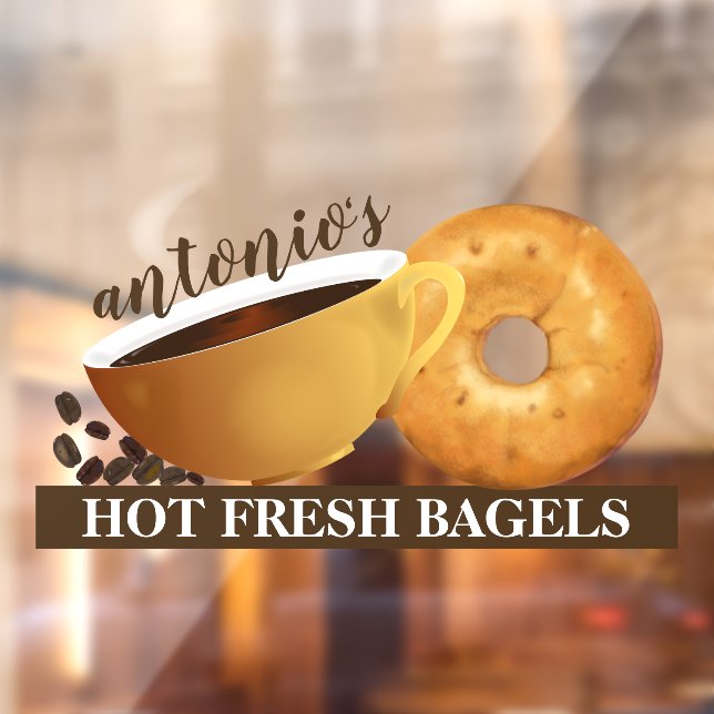 Autocollant Pour Fenêtre Café et Bagel (Feuille 2)