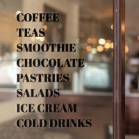 Café Thé Salades Fenêtre Vinyles Transparent | Nou