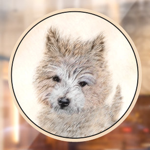 Autocollant Pour Fenêtre Cairn Terrier Peinture Chiot - Art Chien original