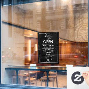 Autocollant Pour Fenêtre Calendrier d'horaires d'ouverture d'entreprise Aut
