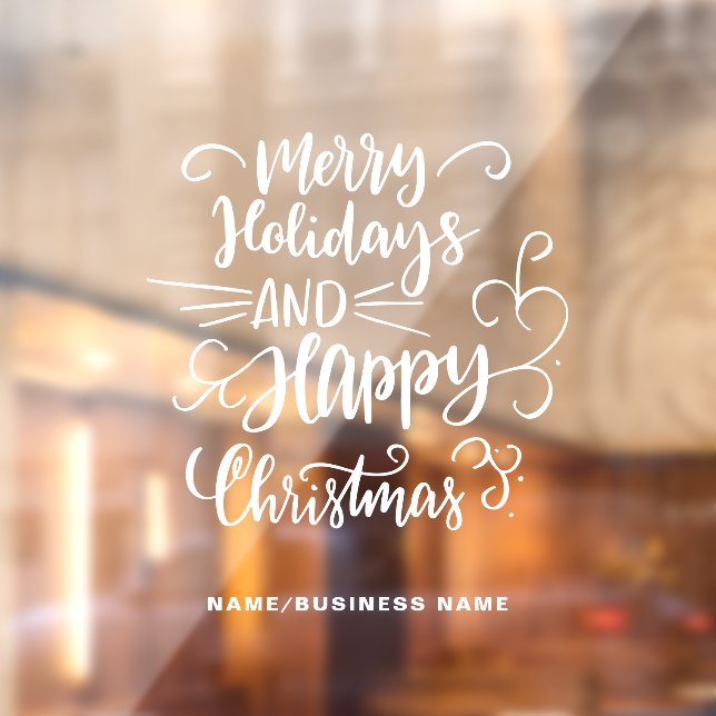 Autocollant Pour Fenêtre Calligraphic Christmas Holidays Nom de l'entrepris (Feuille 2)