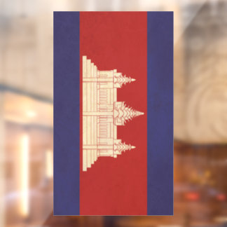 Autocollant Pour Fenêtre Cambodge - Drapeau Conception Vintage