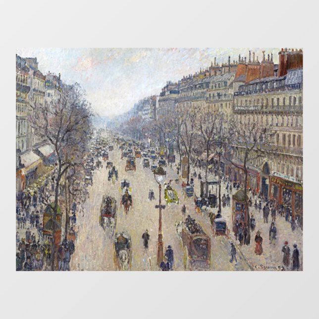 Autocollant Pour Fenêtre Camille Pissarro - Boulevard Montmartre, matin (Feuille)